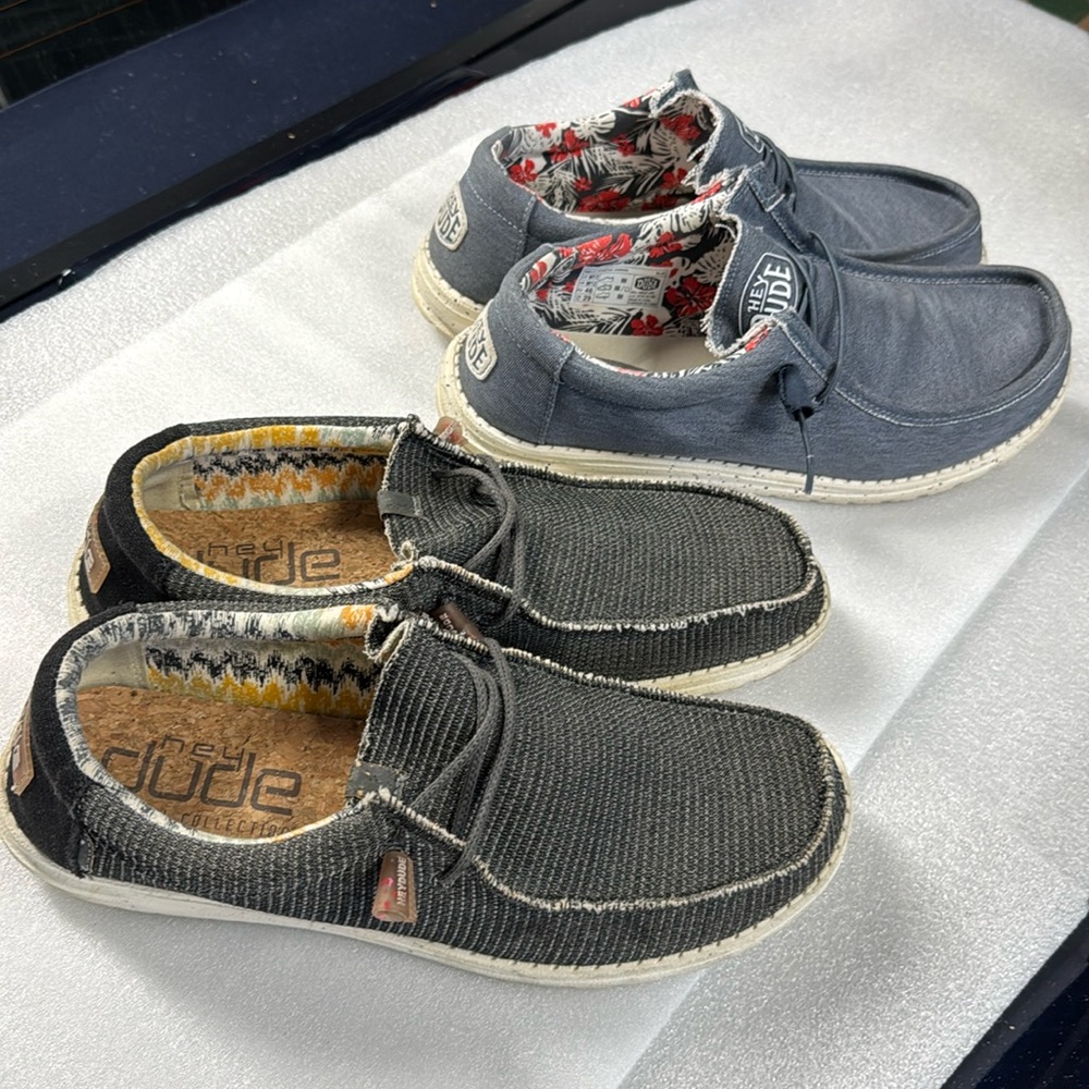 2 pairs of Hey Dudes